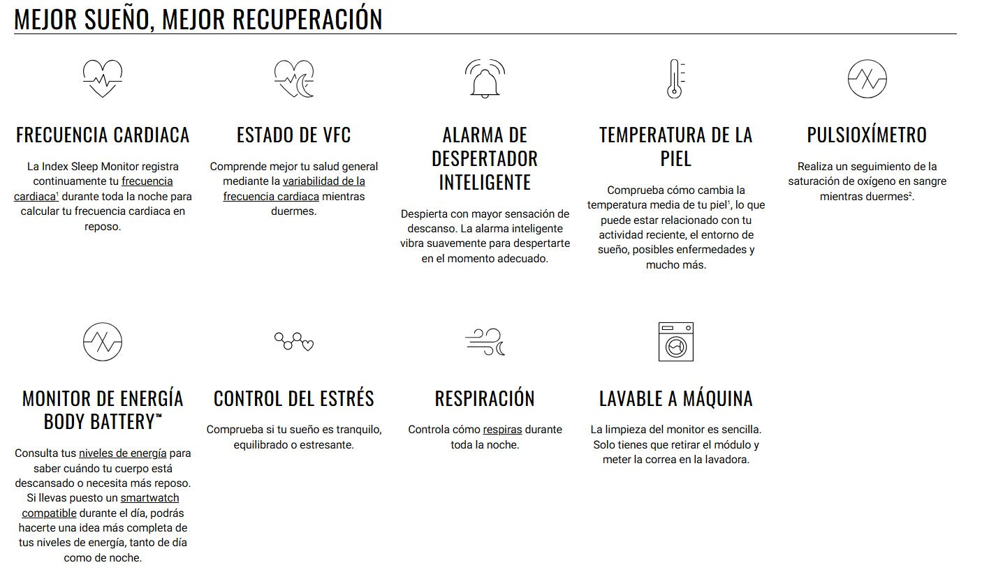 Banda Inteligente Garmin Index™ Sleep Monitor | Preventa - Entrega Agosto 2025