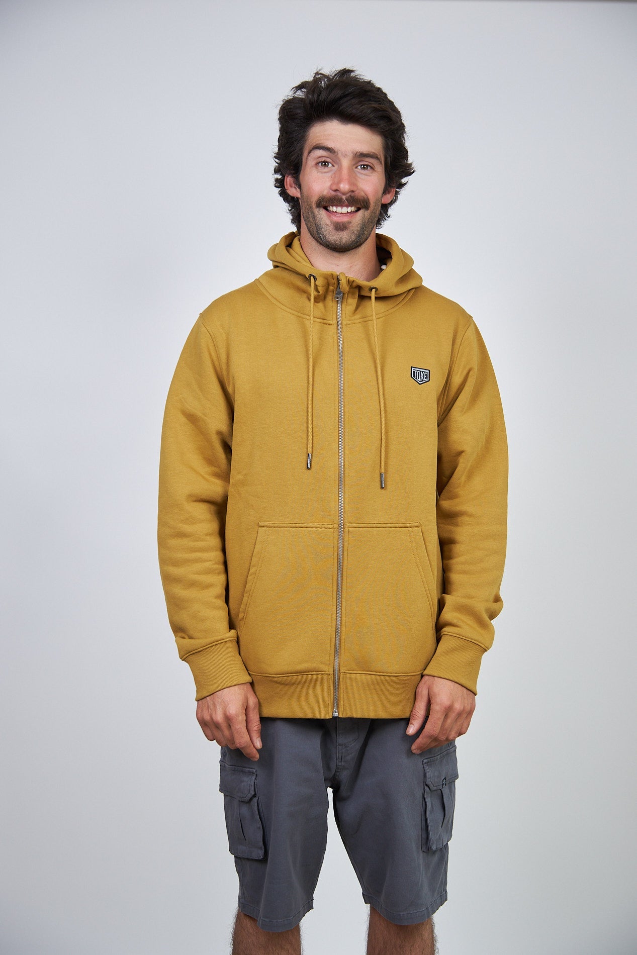 Poleron Café Hombre Con Cierre