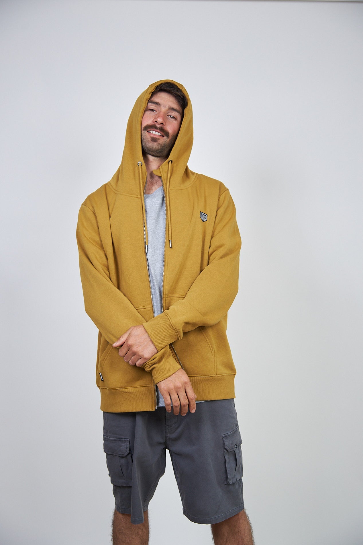 Poleron Café Hombre Con Cierre