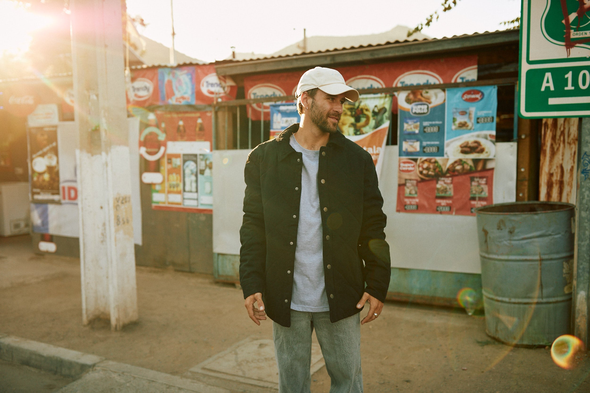 Chaqueta Negra Hombre Canvas Basket