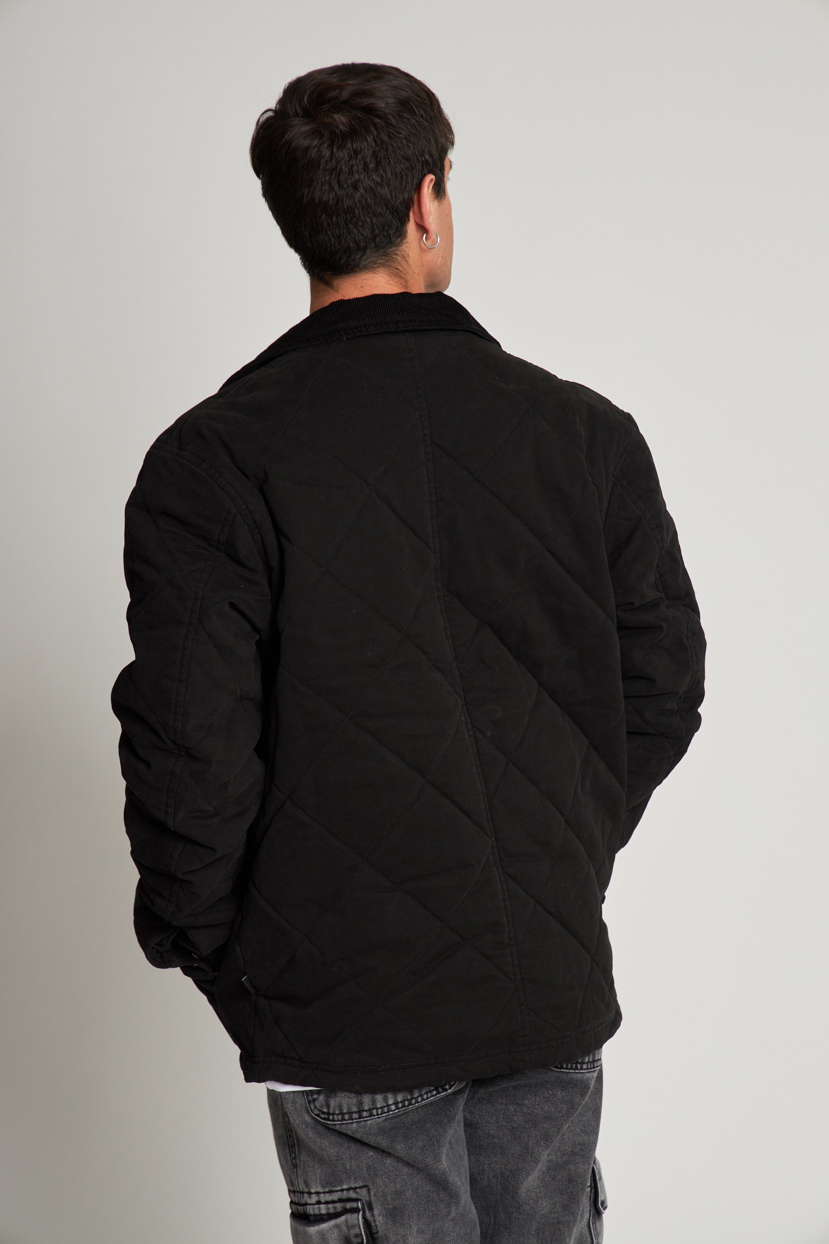 Chaqueta Negra Hombre Canvas Basket