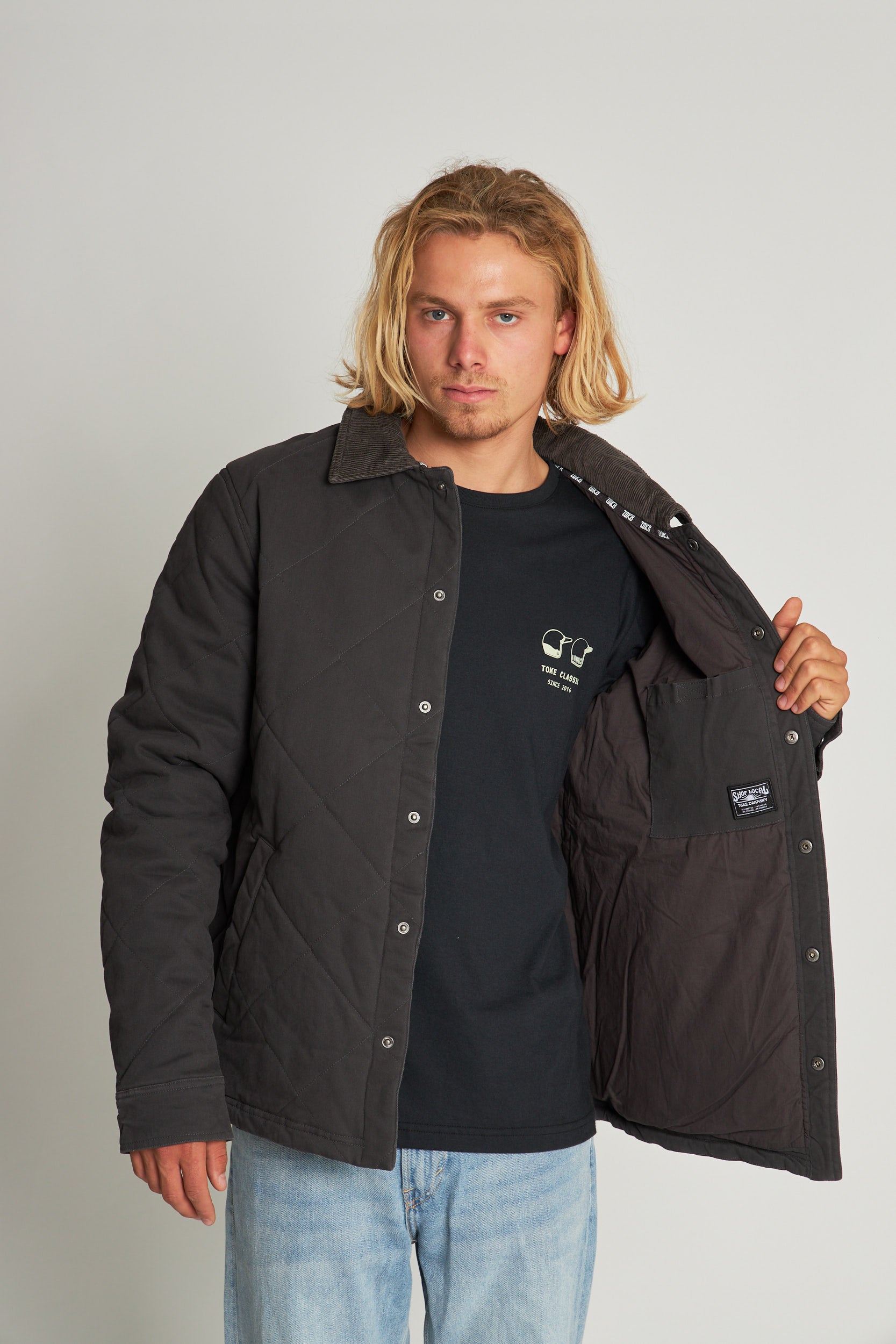 Chaqueta Gris Hombre Canvas Basket