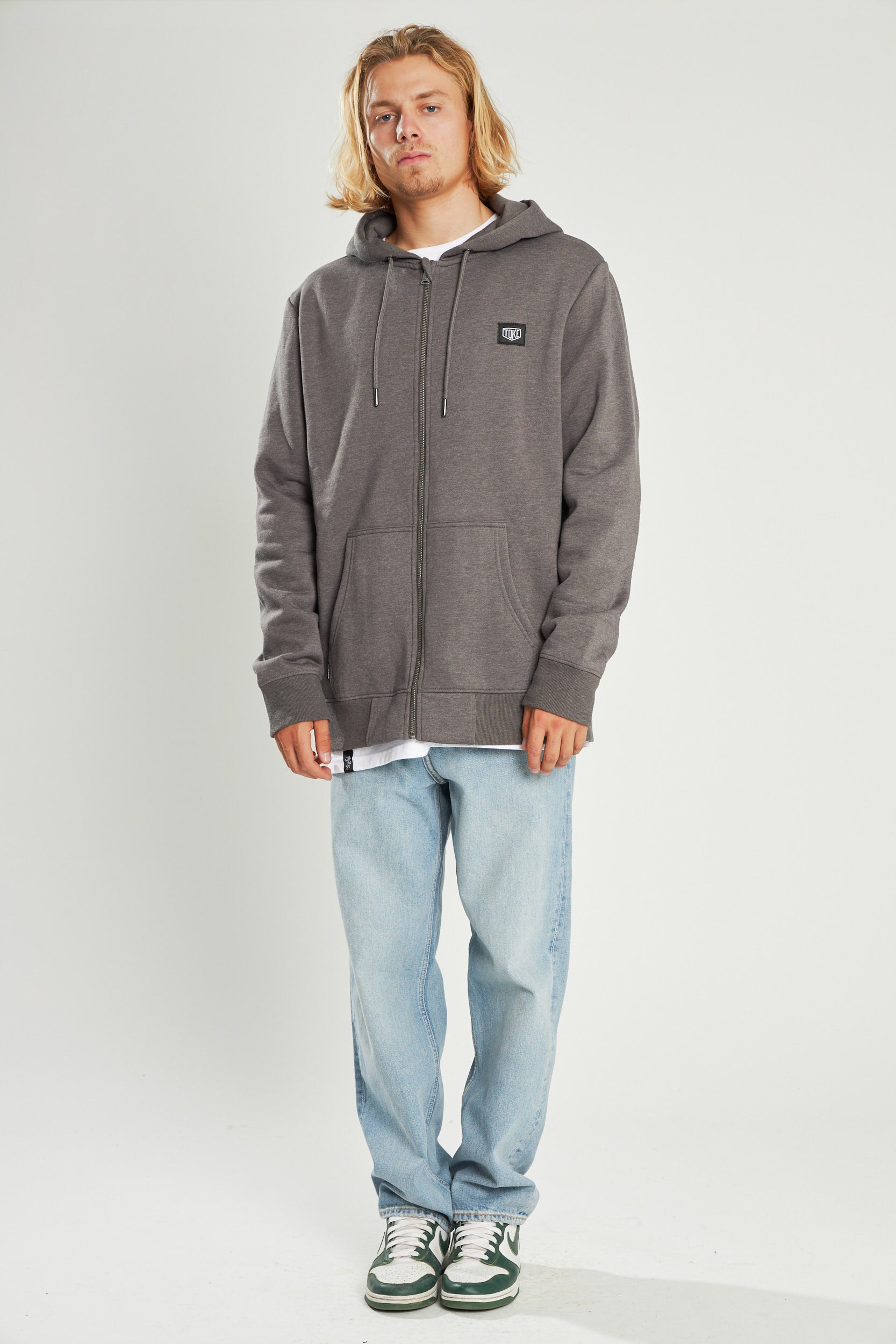 Poleron Gris Con Cierre Full Zipper