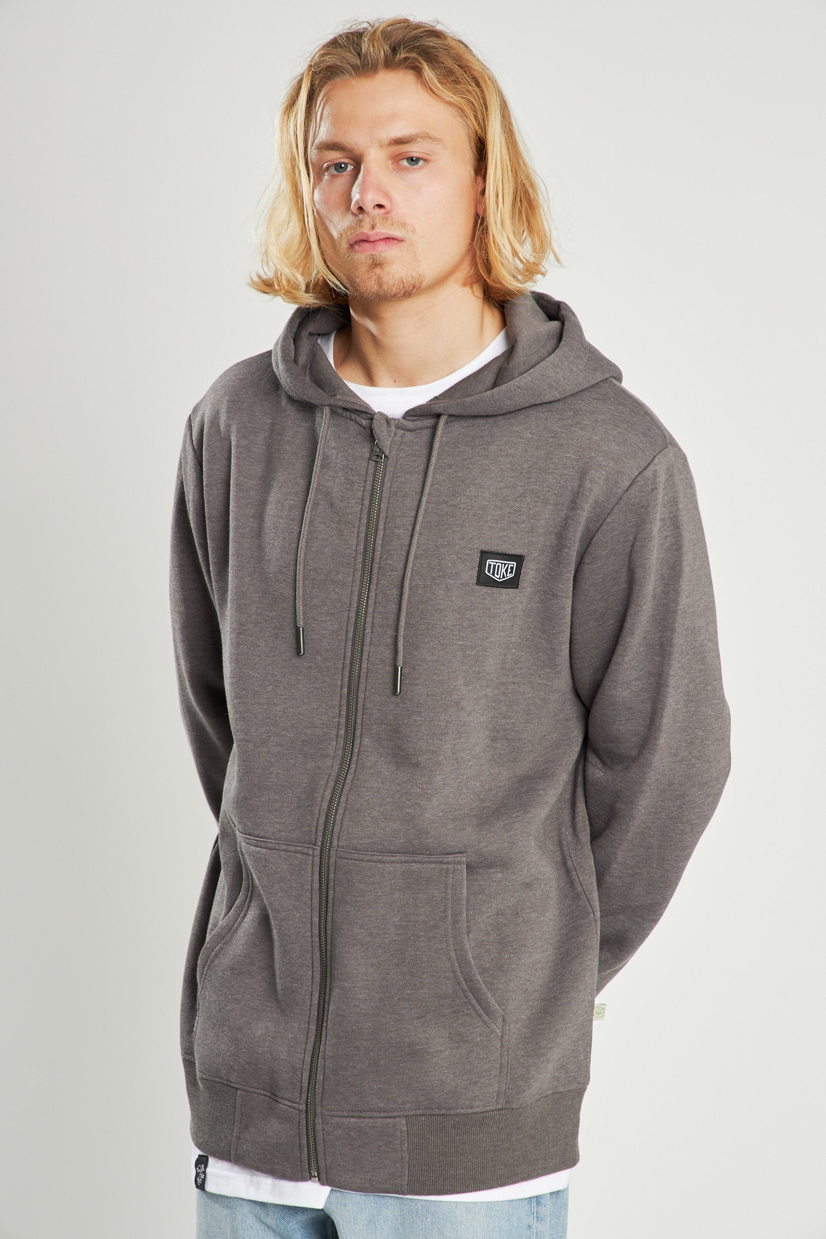 Poleron Gris Con Cierre Full Zipper