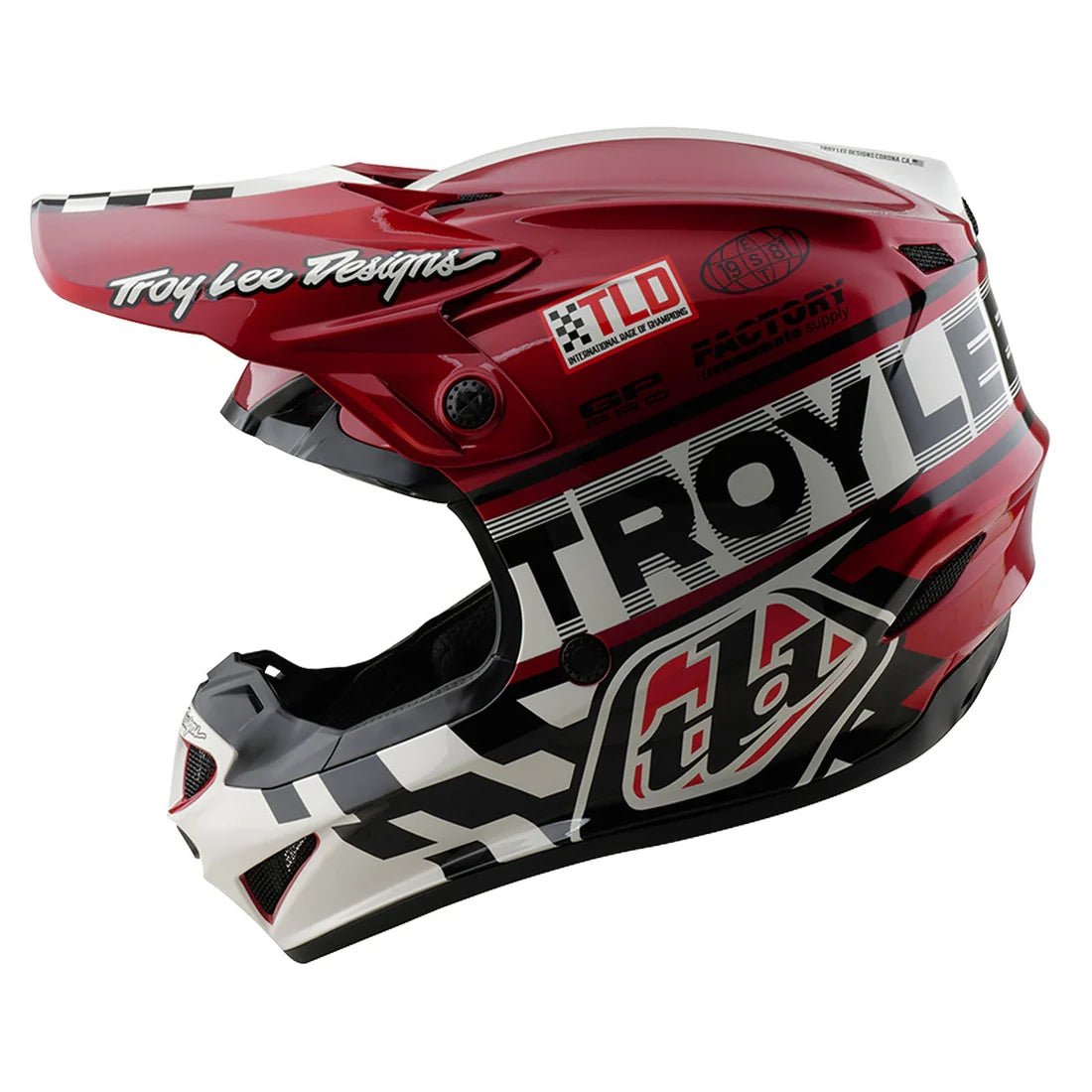 Troy Lee Designs Casco De Moto GP Pro Fifty-50 Blanco / Rojo