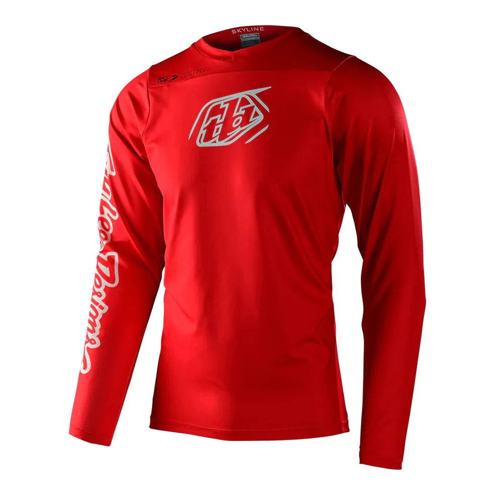 Troy Lee Designs Skyline Ls Chill Polera Iconic Fiery Rojo