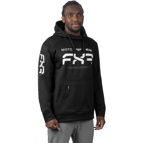 Poleron FXR Unisex Moto Tech Po Hoodie 24 Black/White