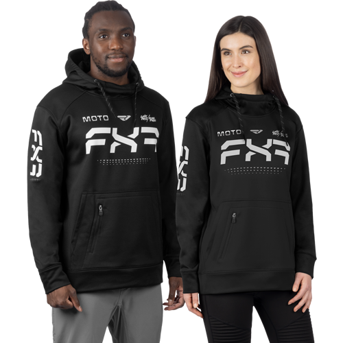 Poleron FXR Unisex Moto Tech Po Hoodie 24 Black/White
