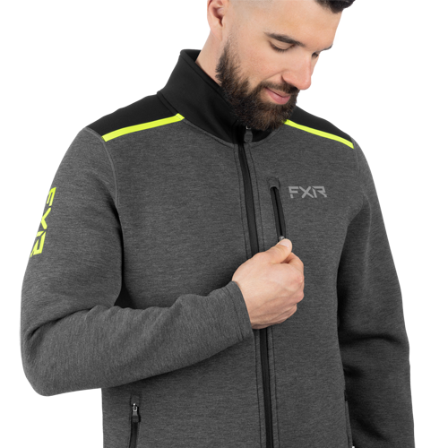 Poleron Fxr M Altitude Tech Zip-Up Asphalt/Hi-Vis
