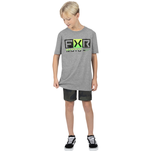 Polera FXR Niño Premium T-Shirt 24 Grey Heather/Army Camo