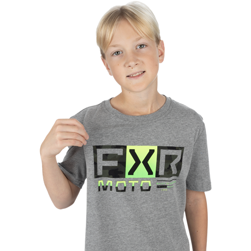 Polera FXR Niño Premium T-Shirt 24 Grey Heather/Army Camo