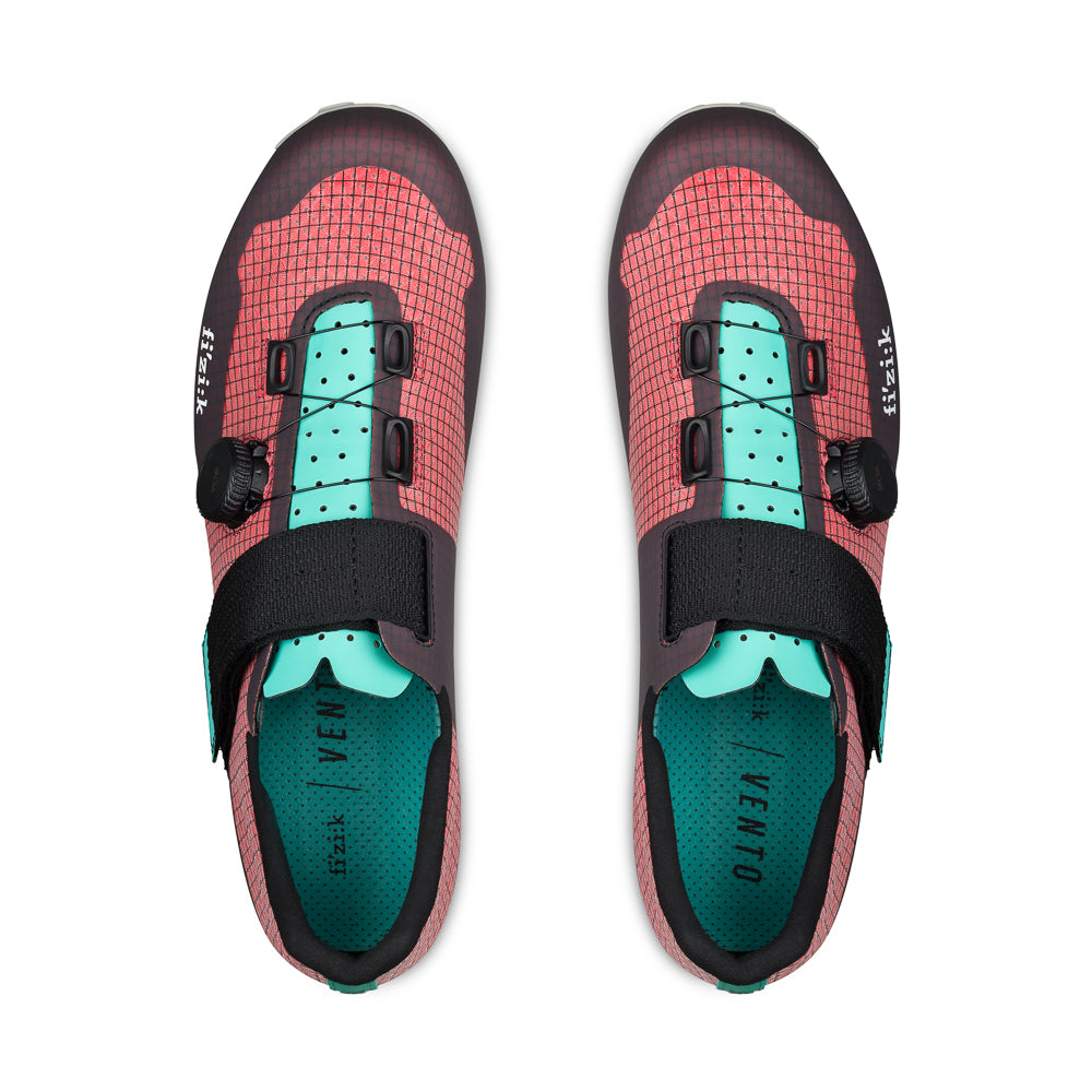 FIZIK Zapatillas de Bicicleta Vento Ferox Carbon | Rojo-Turquesa