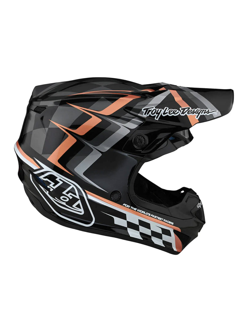 Troy Lee Designs Casco SE4 Polyacrylite Warped Negro / Dorado - Rideshop