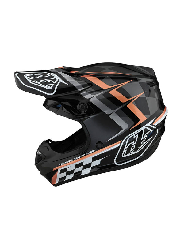 Troy Lee Designs Casco SE4 Polyacrylite Warped Negro / Dorado - Rideshop