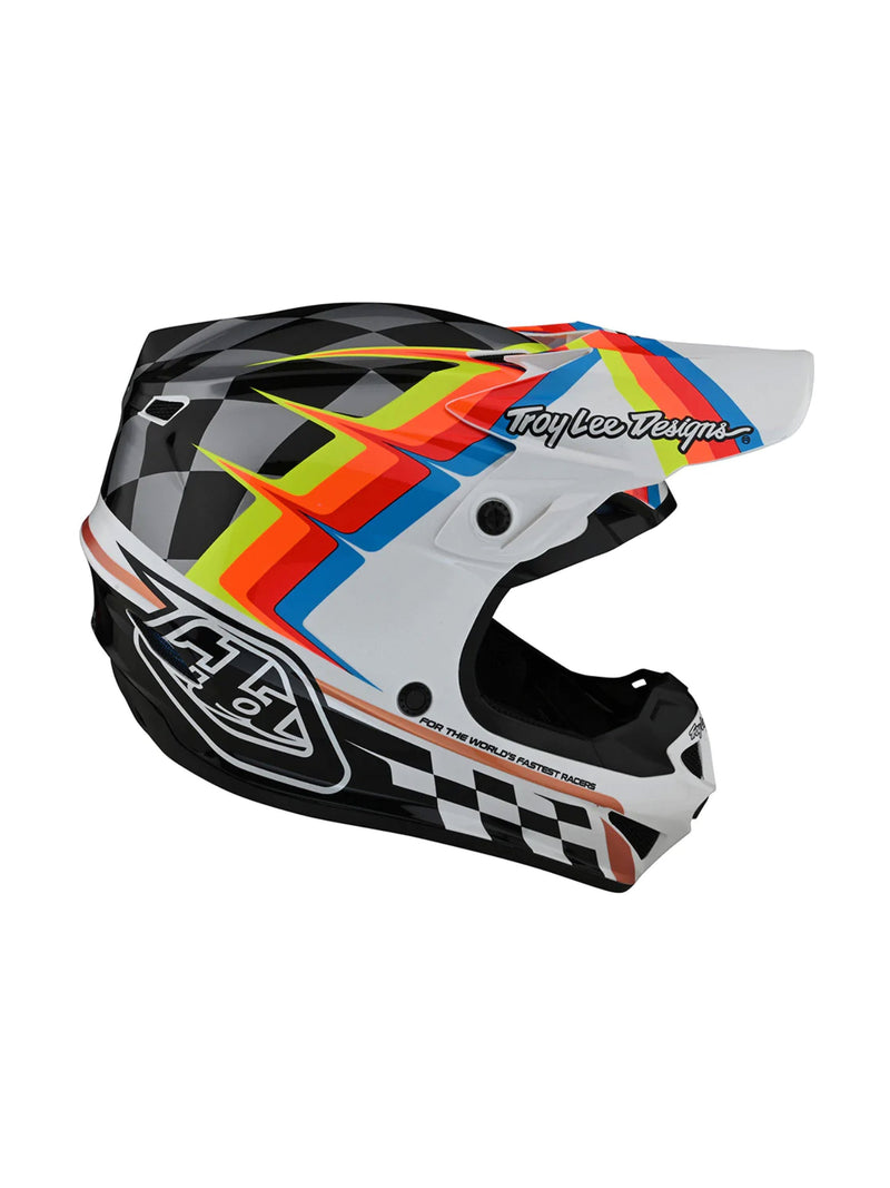 Troy Lee Designs Casco SE4 Polyacrylite Warped Blanco - Rideshop