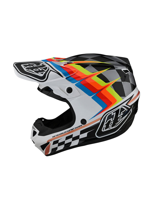 Troy Lee Designs Casco SE4 Polyacrylite Warped Blanco - Rideshop