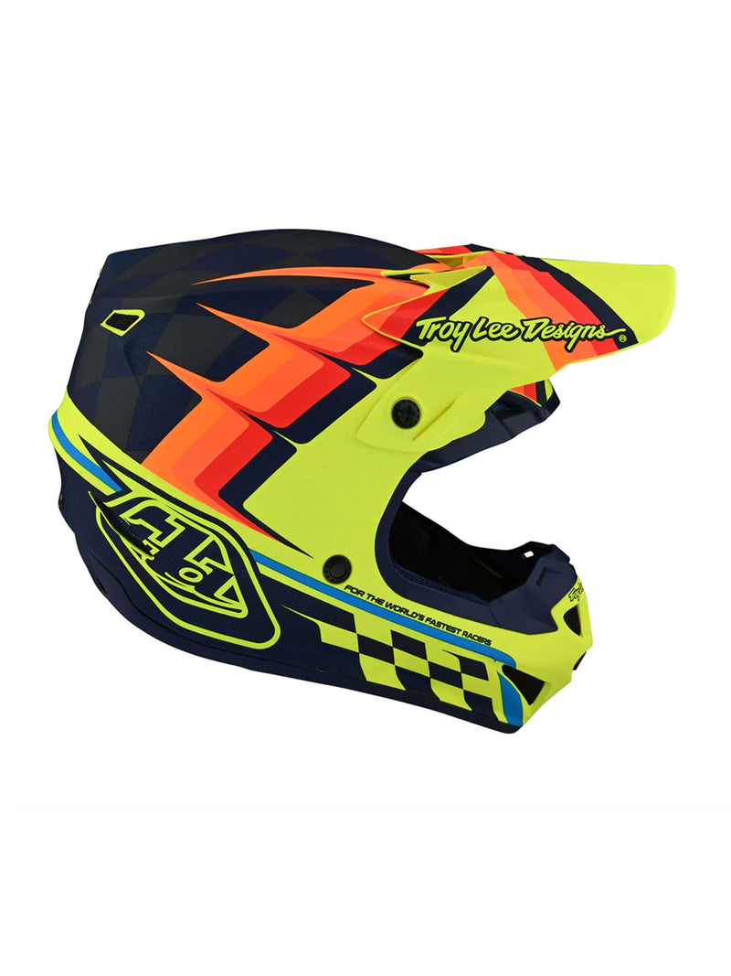 Troy Lee Designs Casco SE4 Polyacrylite Warped Amarillo - Rideshop