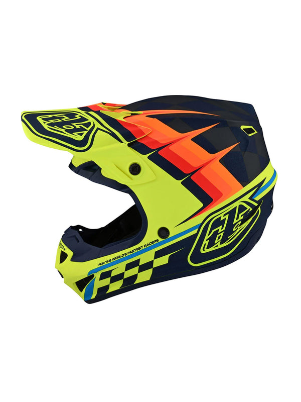 Troy Lee Designs Casco SE4 Polyacrylite Warped Amarillo - Rideshop