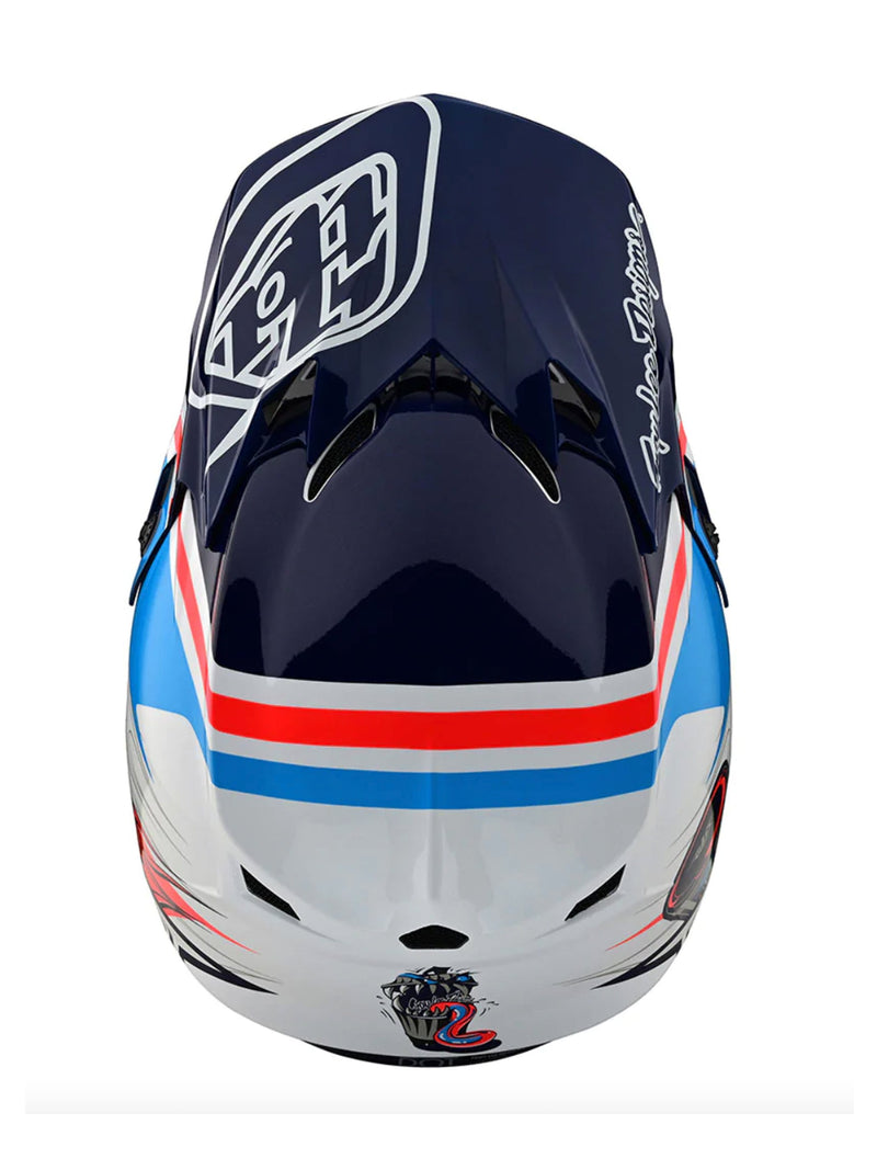 Troy Lee Designs Casco SE4 Polyacrylite Skooly Azul / Naranjo - Rideshop