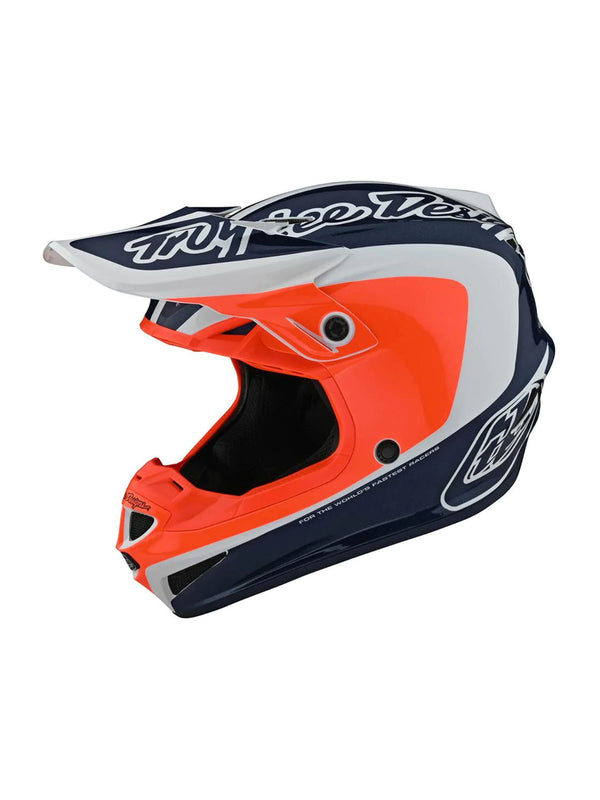 Troy Lee Designs Casco De Niño SE4 Polyacrylite Corsa Azul / Naranjo - Rideshop