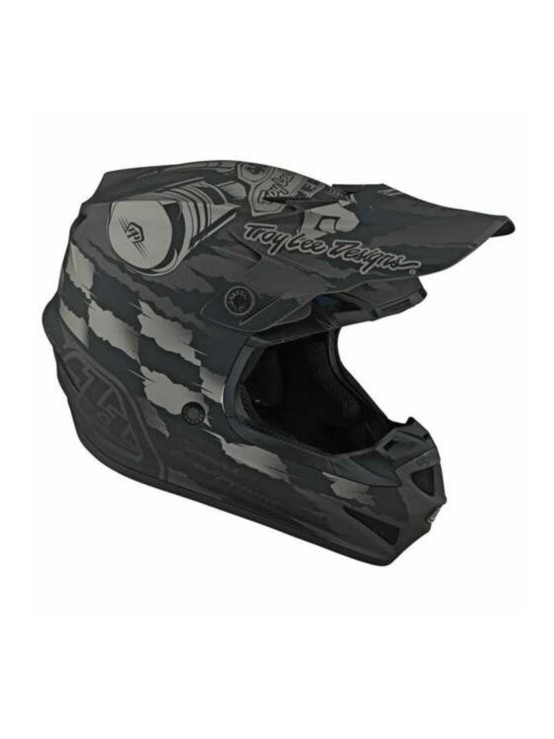 Troy Lee Designs Casco De Niño SE4 Polyacrylite Strike Gris / Plata - Rideshop