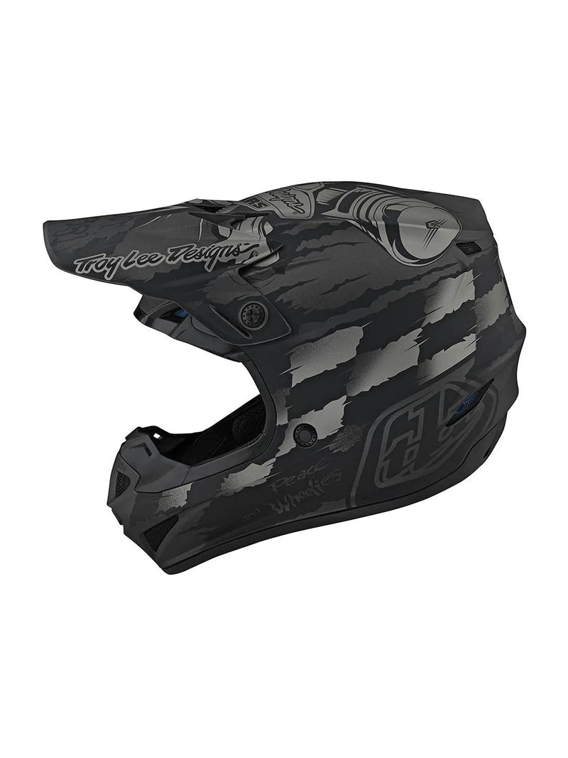 Troy Lee Designs Casco De Niño SE4 Polyacrylite Strike Gris / Plata - Rideshop