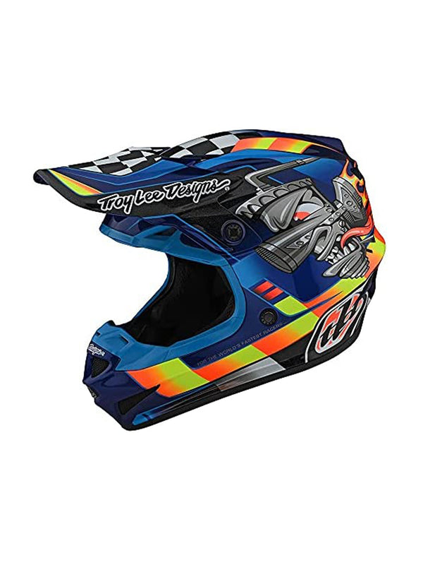 Troy Lee Designs Casco De Niño SE4 Polyacrylite Carb Azul - Rideshop