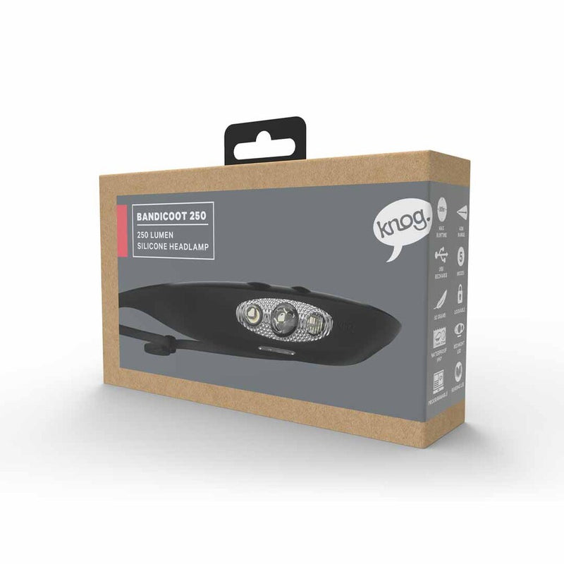 Knog Linterna Frontal Bandicoot 250 Black - Rideshop