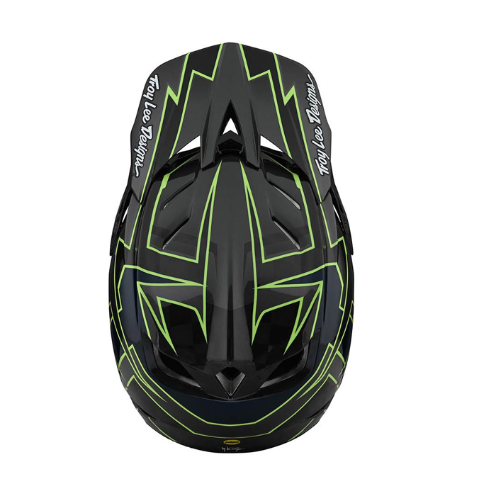 Casco de Bicicleta D4 Carbon Gris/Verde Troy Lee Desings - Rideshop