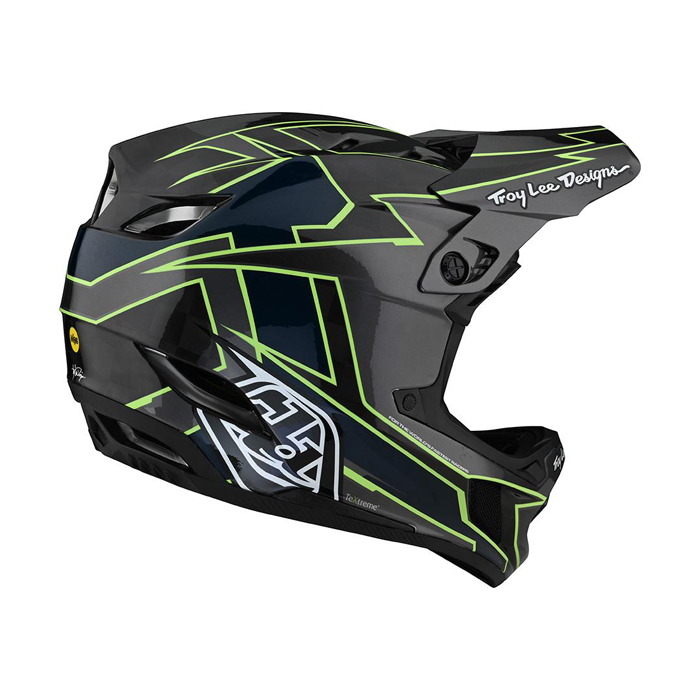 Casco de Bicicleta D4 Carbon Gris/Verde Troy Lee Desings - Rideshop