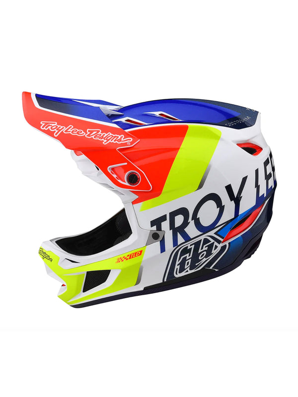 Troy Lee Designs Casco De Bicicleta D4 Composite Qualifier Blanco Azul - Rideshop