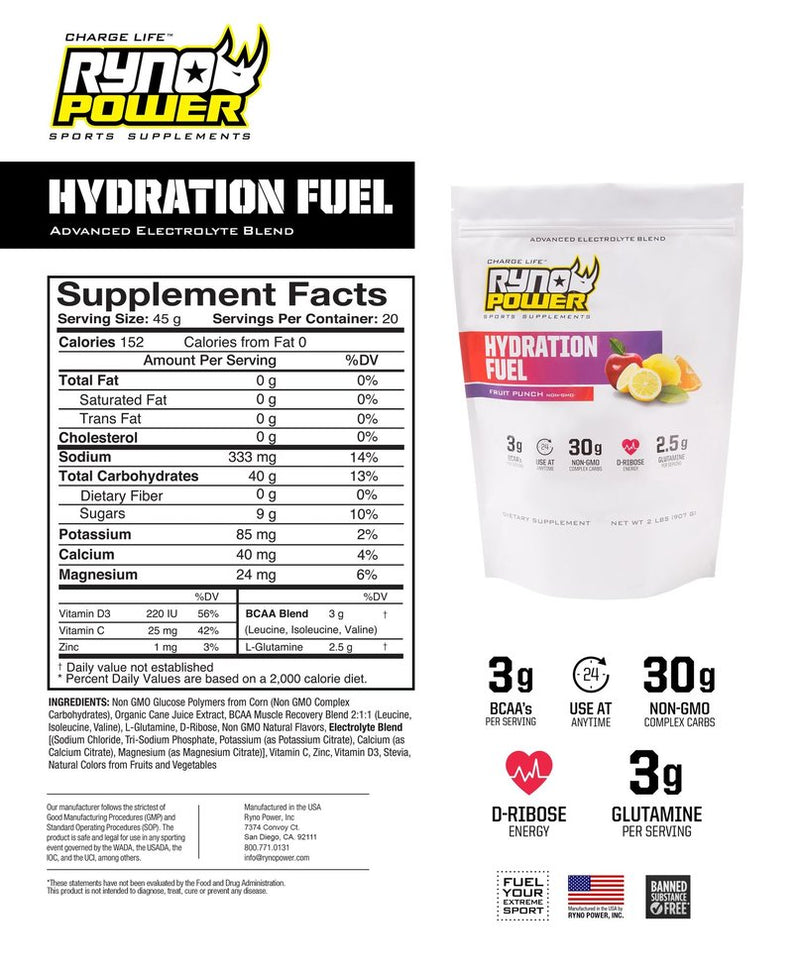 Suplemento de Hidratación Fuel 2lb (20 serv) Ryno Power - Rideshop