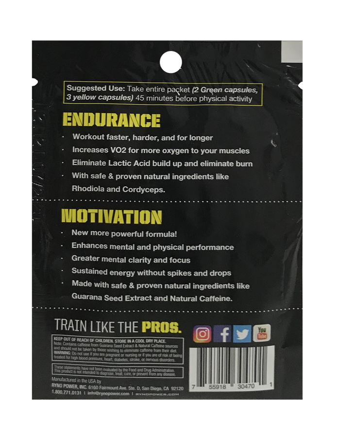 Pre-Race Packs (2 Motivation, 3 Endurance) Ryno Power - Rideshop