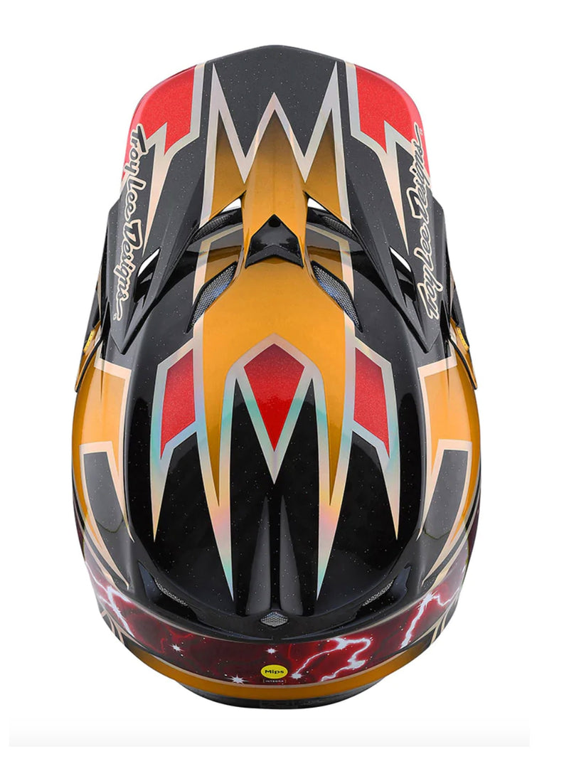 Troy Lee Designs Casco de Moto Se5 Carbon Mips Lightning Dorado - Rideshop