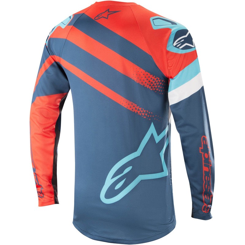Polera Alpinestars Racer L/S Energy Orange Poseidon Blue - Rideshop