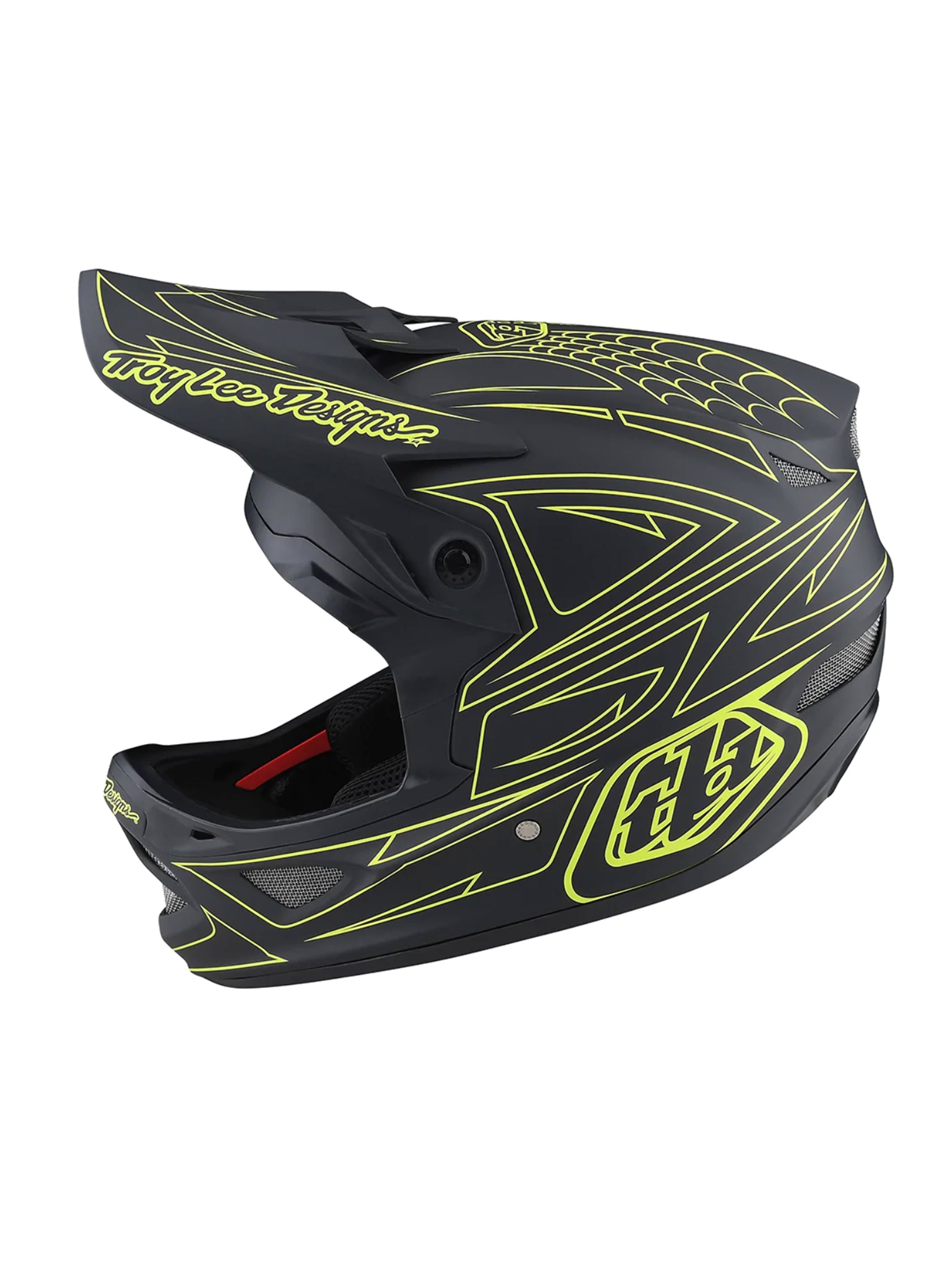 Troy Lee Designs Casco D3 Fiberlite SpiderStripe Gris Amarillo - Rideshop