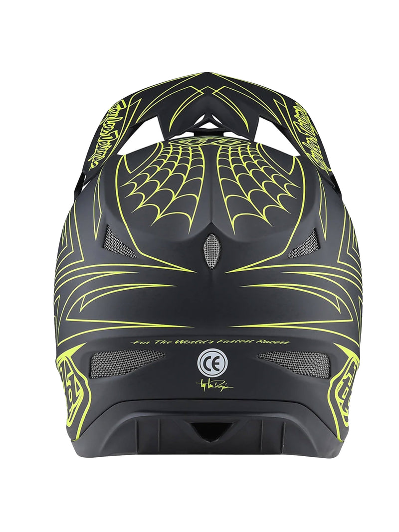 Troy Lee Designs Casco D3 Fiberlite SpiderStripe Gris Amarillo