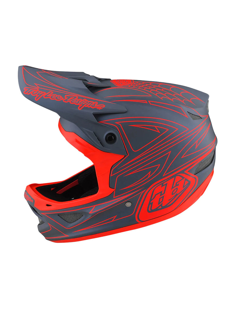 Troy Lee Designs Casco D3 Fiberlite SpiderStripe Gris Rojo - Rideshop