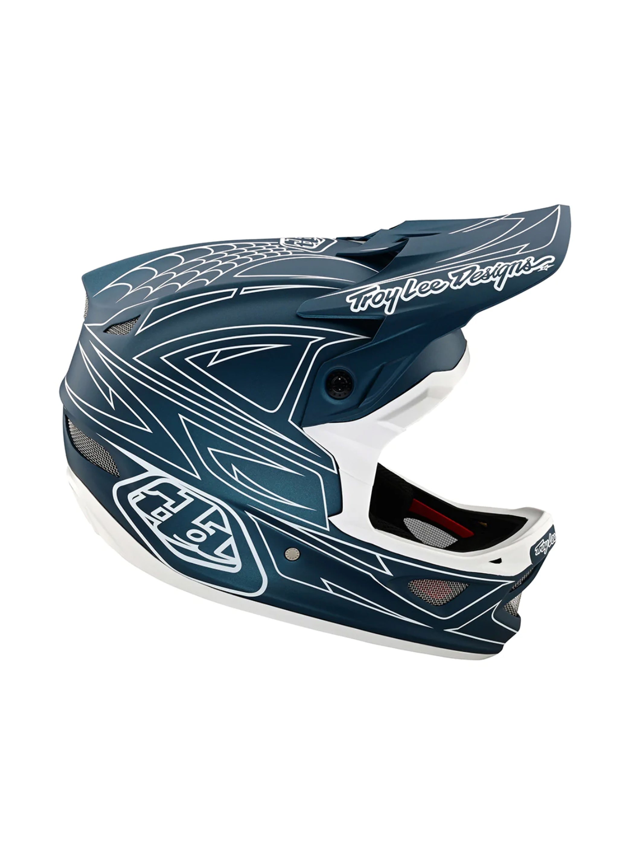 Troy Lee Designs Casco D3 Fiberlite SpiderStripe Azul - Rideshop