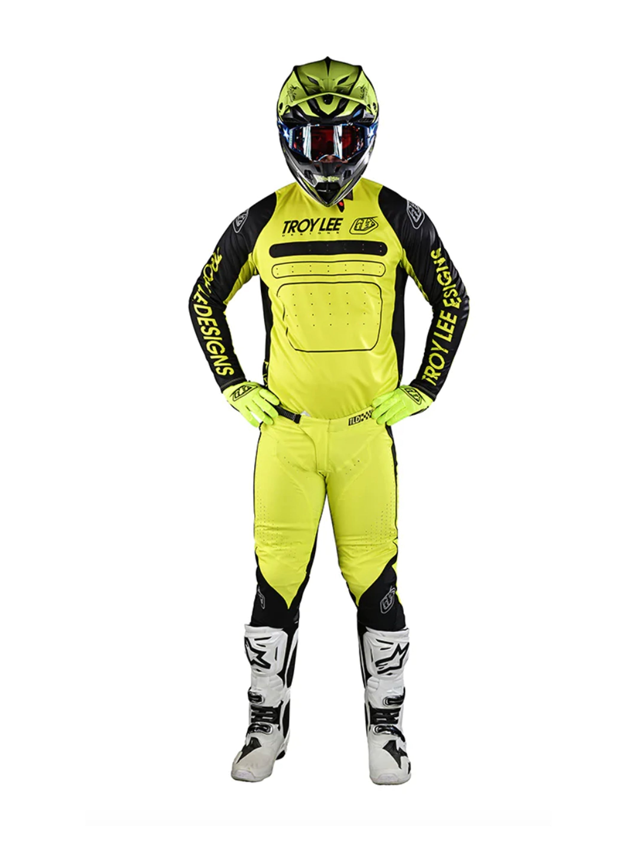 Troy Lee Designs Pantalones SE Pro Drop In Negro / Amarillo - Rideshop