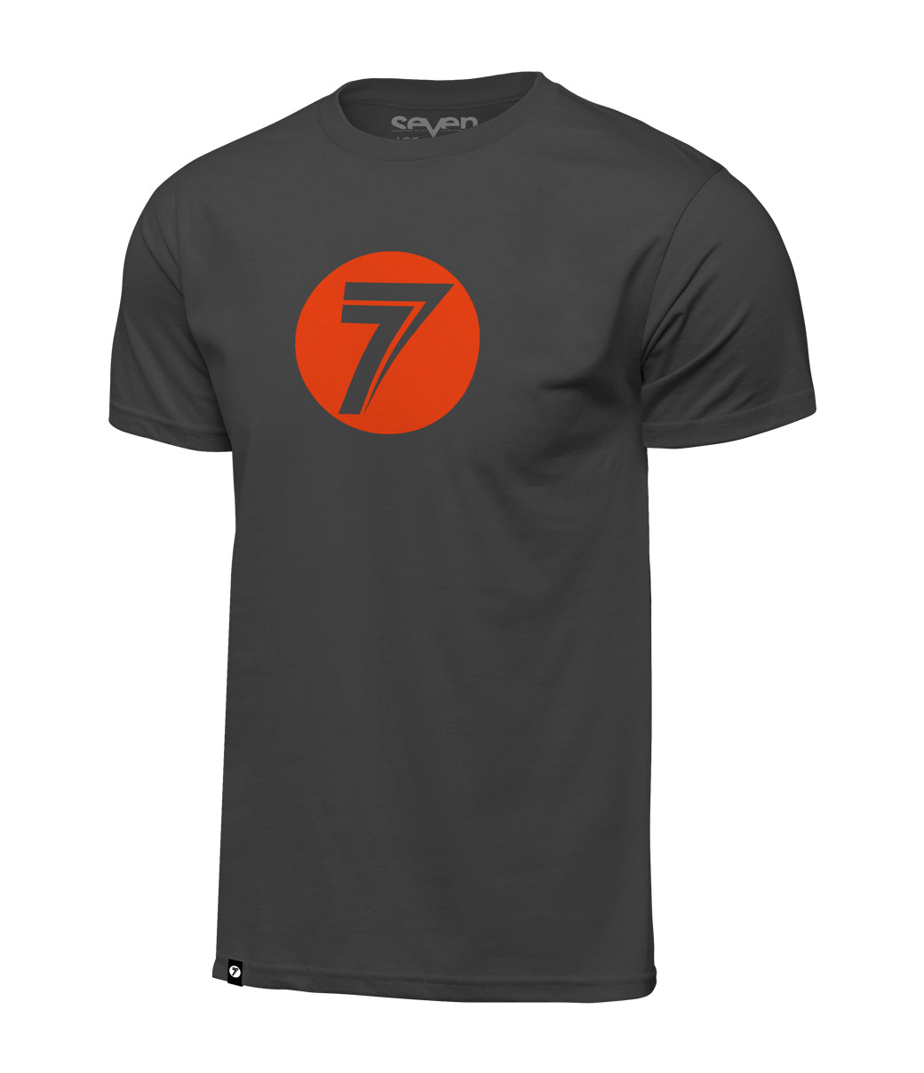 Seven Polera Dot Tee Charcoal/Orange - Rideshop