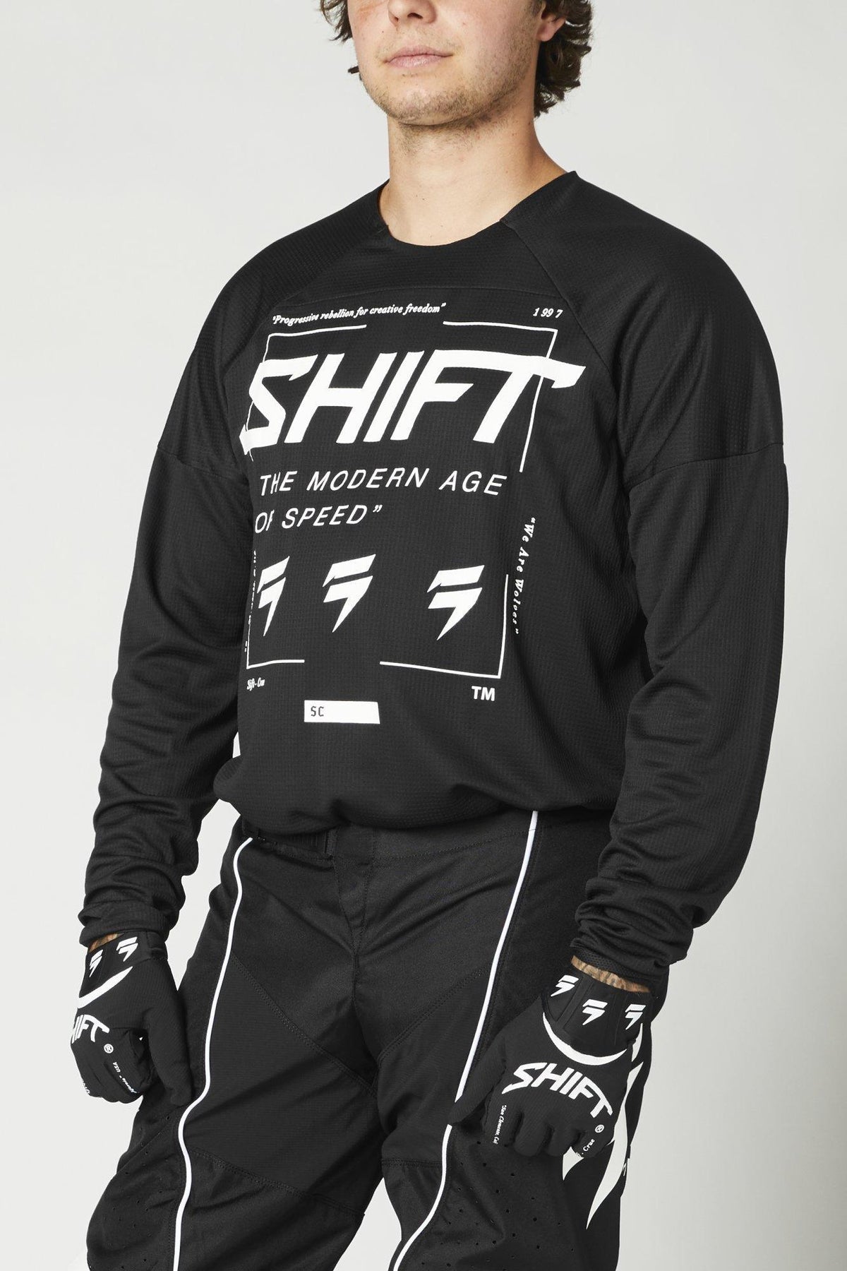 Polera Moto Whit3 Label Bliss Negro/Blanco Shift - Rideshop