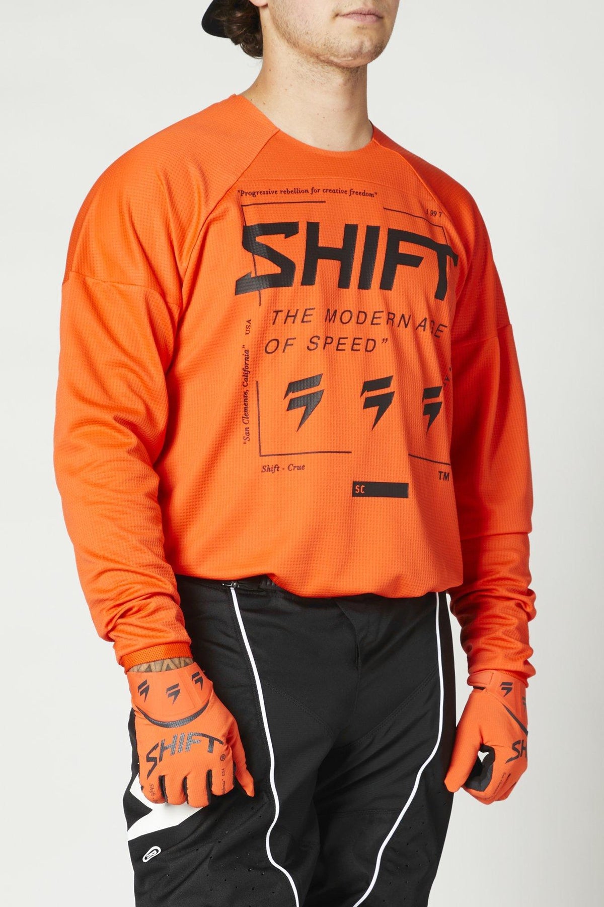 Polera Moto Whit3 Label Bliss Naranjo Shift - Rideshop