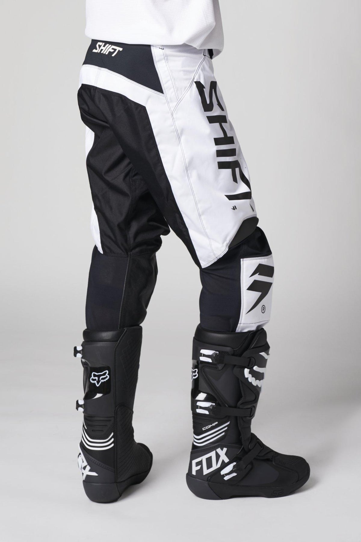 Pantalon Moto Whit3 Label Trac Blanco/Negro Shift - Rideshop