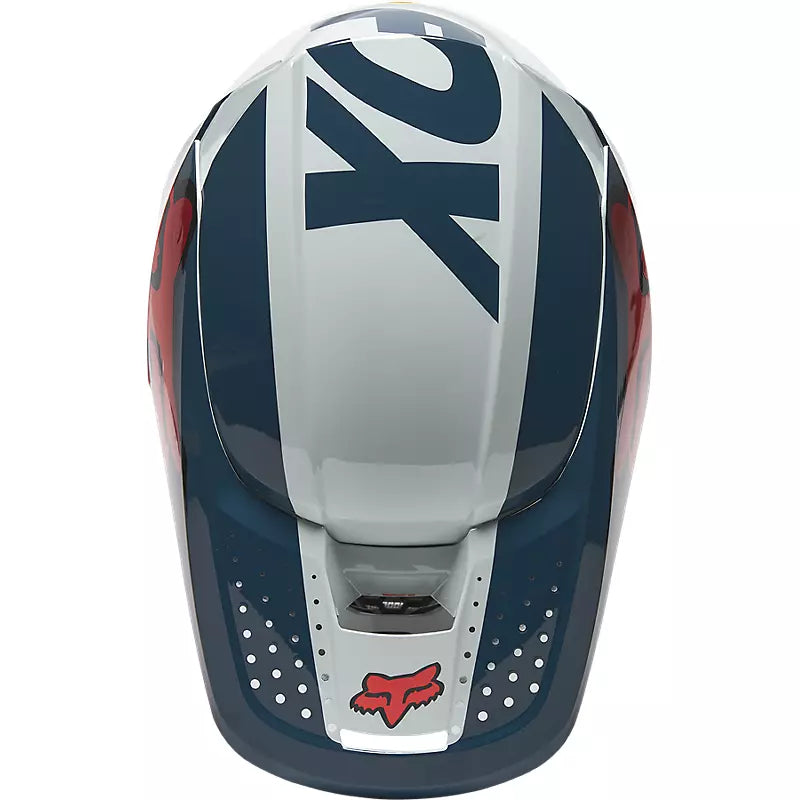 Casco Moto V1 Trice Gris/Naranjo Fox Racing - Rideshop