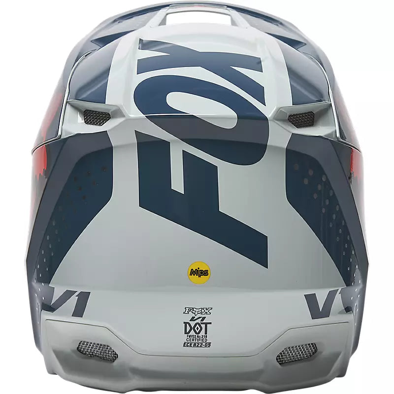 Casco Moto V1 Trice Gris/Naranjo Fox Racing - Rideshop