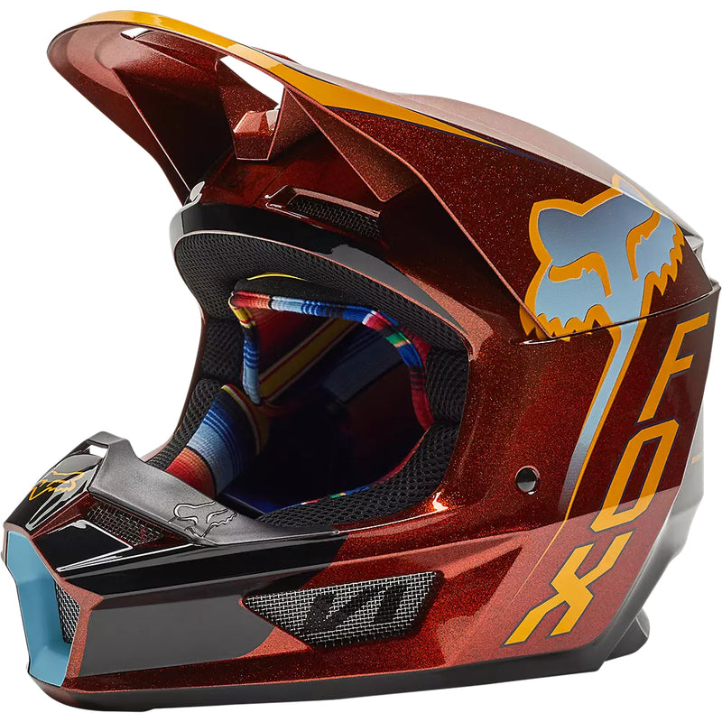 FOX Casco Moto Niño V1 CNTRO Naranjo - Rideshop