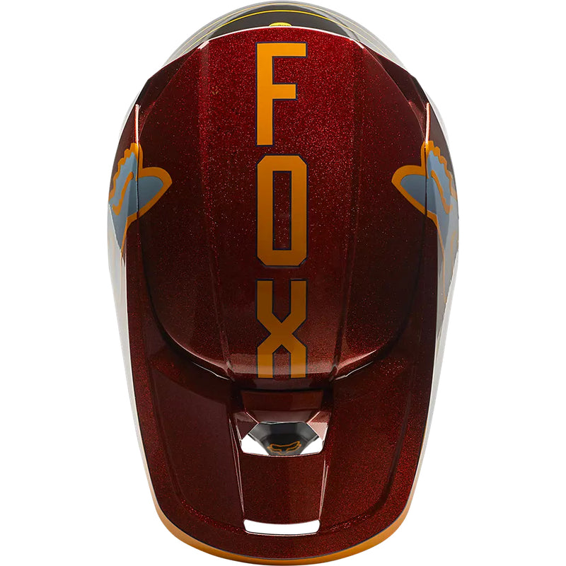 FOX Casco Moto Niño V1 CNTRO Naranjo - Rideshop