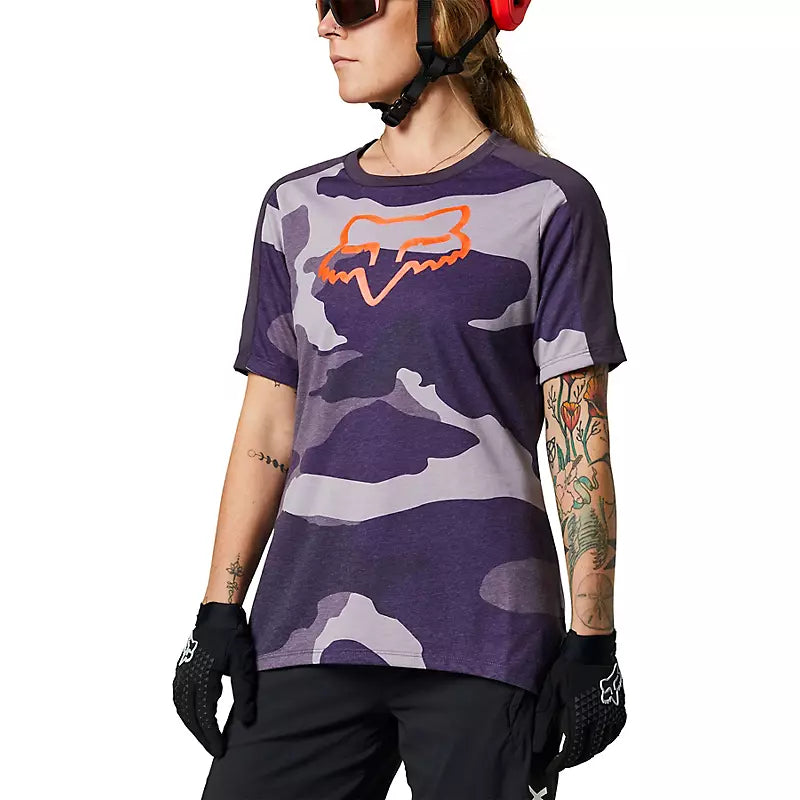 FOX Polera Bicicleta Mujer Drirelease Camo Morado - Rideshop