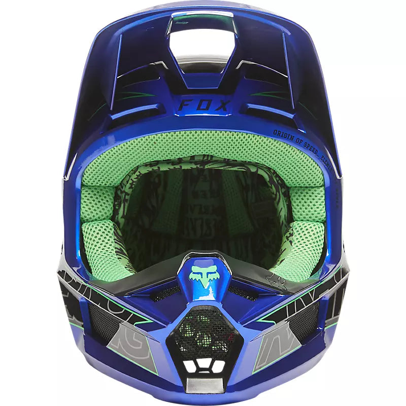 Casco Moto V1 Peril Azul Fox Racing - Rideshop